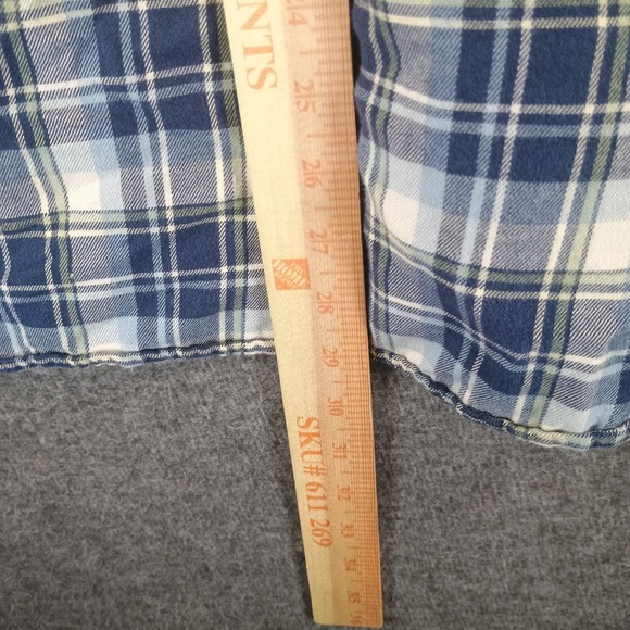 Patagonia Long Sleeved Fjord Flannel Shirt Men XXL Virtually Blue Missing Button - Picture 10 of 12